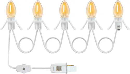 Vista 11 de KGC - Paquete de 4 cables de accesorios con bombilla LED C7, blanco cálido 2700K, 6 pies Indoor Blow Mold Light Cord with Plug On/Off Switch for