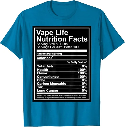 Vista 20 de Información nutricional de Vape Life - Camiseta Vaping - Camiseta Vaper Tee