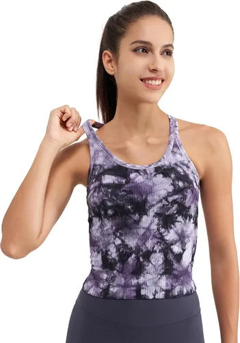 Vista 21 de sphinx cat - Camiseta corta de entrenamiento para mujer, camiseta sin mangas, acanalada, con espalda cruzada y brasier integrado