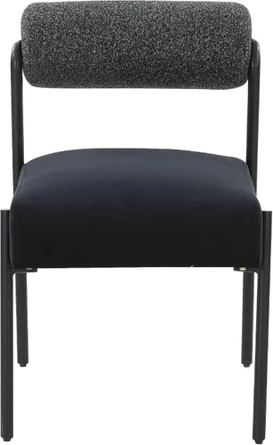 Vista 5 de Tov Furniture Jolene - Juego de 2 sillas de comedor tapizadas en terciopelo negro