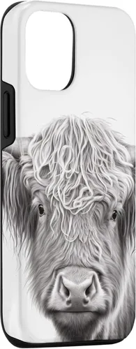 Vista 3 de Funda para iPhone 15 Highland Cow Scottish Cattle Pencil