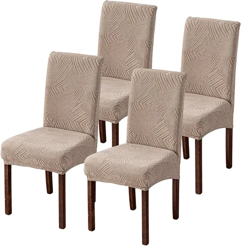 Vista 14 de Fundas para Sillas de Comedor, Fundas para Sillas de Comedor Elásticas Parsons, Protector de Sillas de Cocina para Comedor, Extraíbles, Lavables