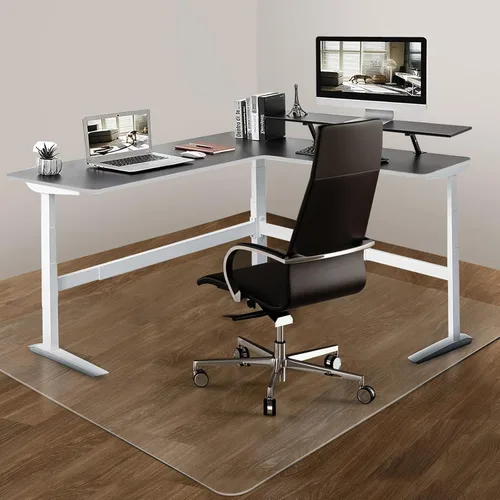 Vista 8 de Alfombrilla transparente para silla de 36"x48" para suelos de madera dura - Protector de alfombrilla para escritorio de oficina, fácil deslizamiento