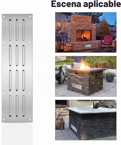 Vista 2 de Stanbroil - Panel de ventilación de acero inoxidable para accesorio de parrilla, 15" x 4-1/2