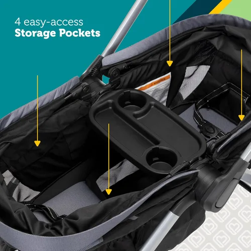 Vista 6 de Safety 1st Summit Wagon - Cochecito para 2 niños con bandeja extraíble en la calle alta