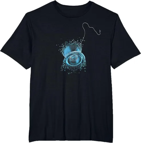 Vista 31 de Shattered Yo Yo - Camiseta de diseño azul impresionante, Negro, S