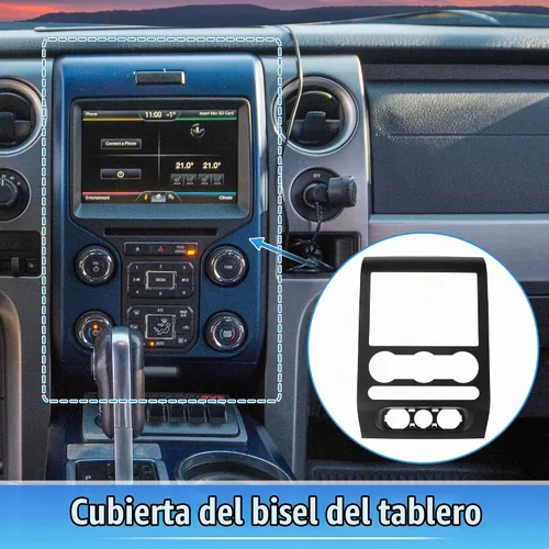 Vista 3 de X AUTOHAUX Salpicadero Radio Bisel Centro Panel de Cubierta de Recorte para Ford F150 2004 2005 2006 2007 2008 4L3Z-1504302-AAA Salpicadero Radio