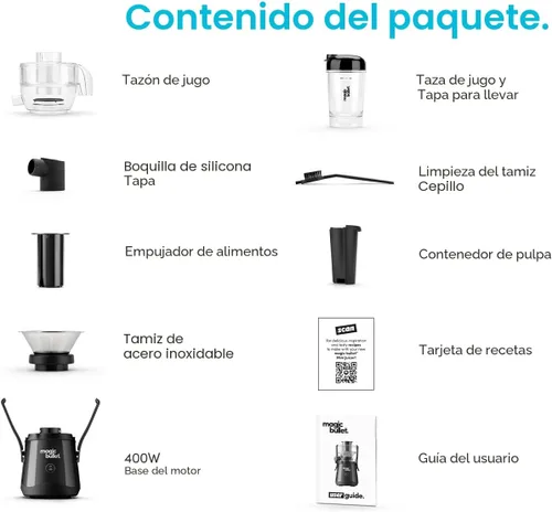 Vista 8 de Magic Bullet Mini Exprimidor con Taza Negro (Paquete de 2)