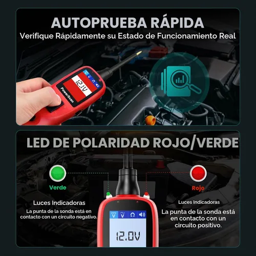 Vista 7 de Autel Probador de circuitos 2026, probador de circuitos automotrices PowerScan PS100, buscador de circuitos eléctrico corto abierto de 12-24V