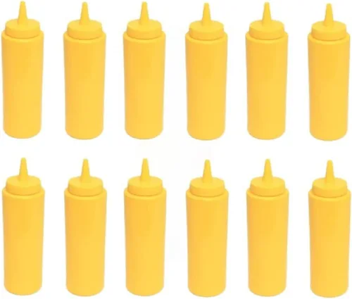 Vista 11 de TrueCraftware - Juego de 12 botellas dispensadoras transparentes de condimentos de 8 onzas, a prueba de fugas, botellas de aderezo para aderezos