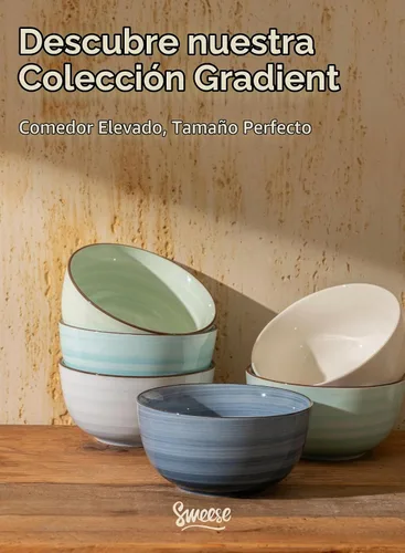 Vista 8 de Sweese Juego de 6 cuencos de porcelana de 4 onzas, mini cuencos para postre, aptos para microondas y lavavajillas, multicolor Colores surtidos