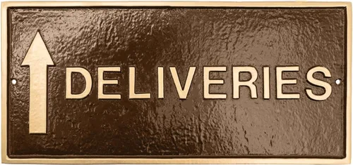 Vista 7 de Montague Metal Products - Entrega con placa de declaración de flecha hacia arriba - Placa de pared o césped - Resistente a los rayos UV - Aluminio