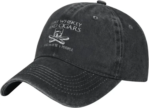 Vista 104 de Philysonic Funny Hat I Like Whisky and Cigars and Maybe 3 People Sombreros para Hombres Gorras de Béisbol Gorras Ajustables