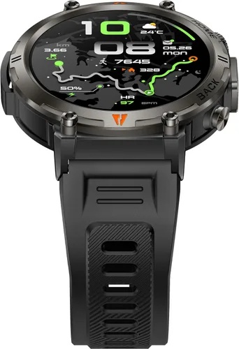 Vista 17 de Reloj inteligente militar para hombre, reloj GPS con linterna, brújula 3ATM, impermeable, resistente, táctico, inteligente, Bluetooth, 1.45