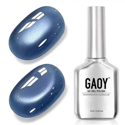 Vista 44 de GAOY Esmalte de uñas de gel Brown Cat Eye, 4629 azul ámbar, 0.5 fl oz Ámbar azul