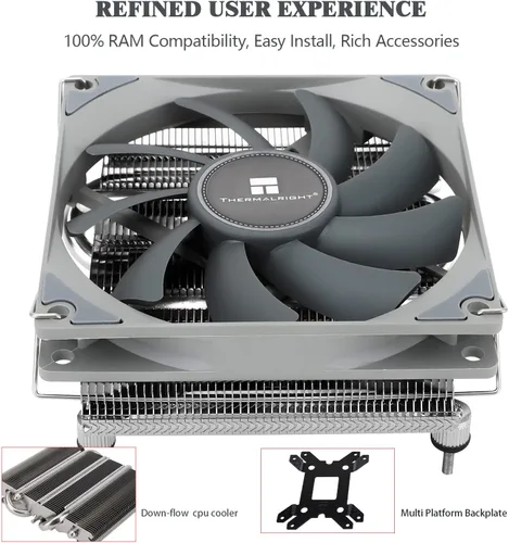 Vista 4 de Thermalright AXP90-X36 Enfriador de aire de CPU de perfil bajo, refrigeración por radiador de 1.417 in de altura, ventilador PWM delgado TL-9015