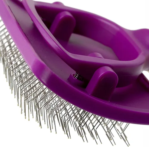 Vista 9 de JELLY PET Cepillo giratorio deslizante, la cabeza del cepillo se mueve, suave pin slicker, protege la piel, evita la irritación, el cepillado sin