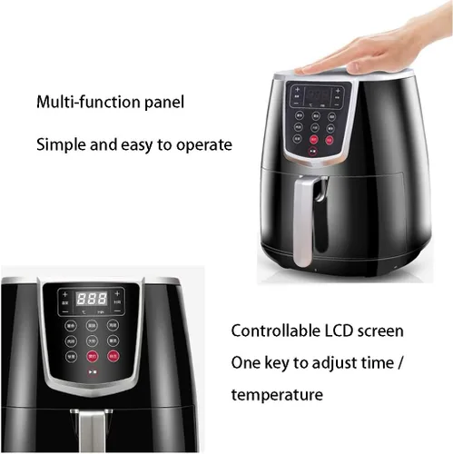 Vista 6 de Freidora de aire eléctrica Nueva freidora eléctrica totalmente automática, freidora de aire de gran capacidad para el hogar, pantalla táctil LCD