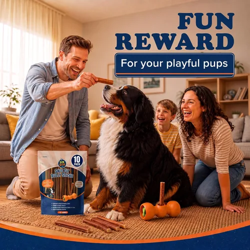 Vista 7 de Bow Wow Labs SafeFit™ Bully Sticks para perros, palitos de carne de res 100% naturales, alimentados con pasto, de bajo olor, masticables de larga