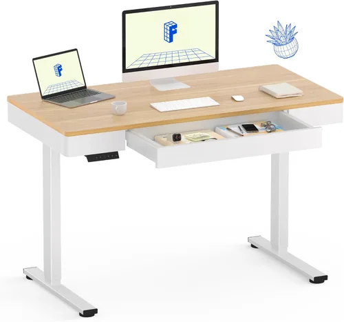 Vista 10 de FLEXISPOT Q8 - Escritorio de pie de bambú de 55" con motor dual, estación de trabajo de computadora eléctrica de altura ajustable en 3 etapas