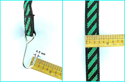 Vista 3 de Cuerda elástica plana con ganchos de acero de longitud ajustable de 67 a 126 pulgadas, correa elástica resistente para bicicletas al aire libre