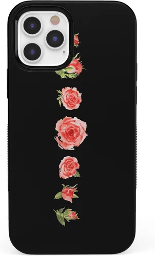 Vista 63 de Casely Funda para iPhone 12/12 Pro Funda de ondas metálicas negras y doradas con cobertura de 360 grados para tu teléfono, recortes precisos