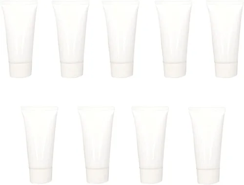 Vista 10 de Botellas de embalaje de muestra de 0.2 fl oz, 50 tubos de plástico vacíos recargables, mini recipientes de maquillaje para loción corporal, champú