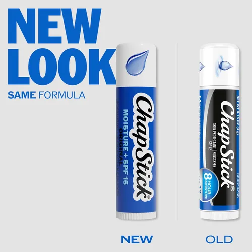 Vista 4 de ChapStick Moisturizer Original - Tubos de bálsamo labial, SPF 15 y protector de la piel, 0.15 onzas (paquete de 12)