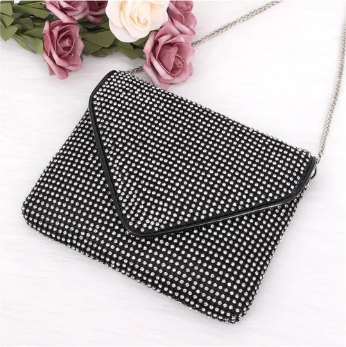 Vista 5 de Naimo Bolso cruzado con diamantes de imitación de cristal brillante, bolso de mano de noche de diamante, bolso para teléfono celular para fiesta