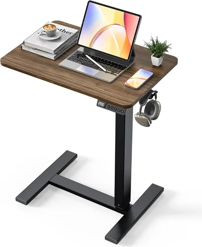 Vista 13 de Mesa eléctrica de 24 x 16 pulgadas, escritorio con ruedas para Blanco