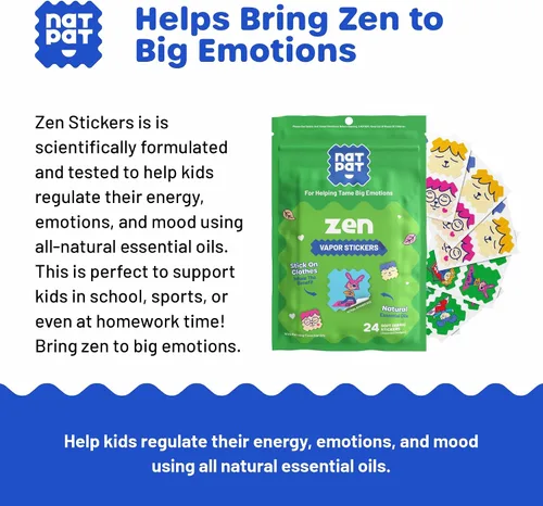 Vista 5 de NATPAT Zen Patch Calcomanías Calmantes del Estado de Ánimo para Niños y Adultos - Libre de Químicos y Medicamentos, Apoyo del Estado de Ánimo