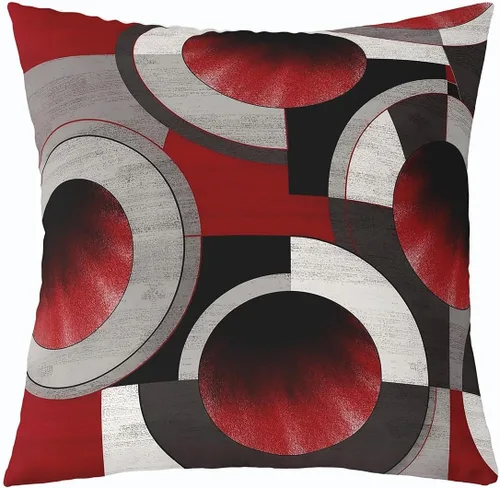 Vista 21 de Funda de almohada moderna con estampado de líneas geométricas de doble cara de 16 x 16 pulgadas, funda de almohada cuadrada suave con remolinos