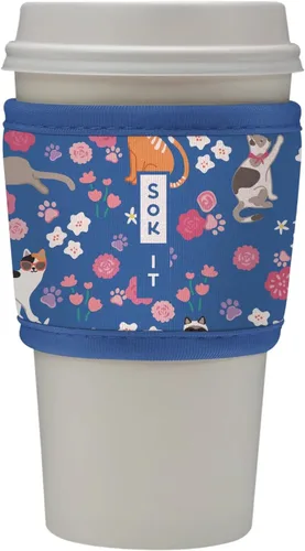 Vista 25 de Sok It HotSok Coffee & Tea - Funda de neopreno con aislamiento reutilizable (floral abstracto)