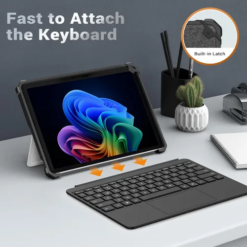 Vista 6 de MoKo - Funda protectora resistente todo en uno para Microsoft Surface Pro de 12 pulgadas lanzada en 2025, con soporte trasero para bolígrafo