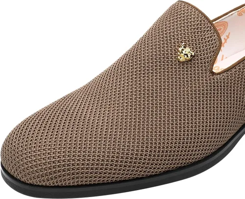 Vista 3 de FOEVTRUE Mocasines de vestir sin cordones para hombre, esmoquin de conducción