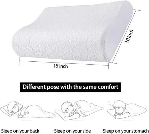 Vista 2 de FMS Almohada de contorno de espuma viscoelástica suave y cómoda para niños con funda extraíble