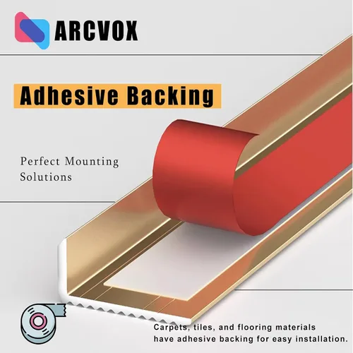 Vista 5 de ARCVOX Protector de borde de umbral en forma de L, tiras de transición para pisos resistentes a la suciedad, protector de borde de aluminio