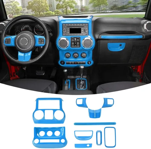 Vista 13 de RT-TCZ para Jeep JK Kit de Ajuste Interior Negro, Funda de Panel de Consola Central para Tablero para Jeep Wrangler JK JKU 2011-2017 Accesorios