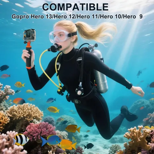 Vista 9 de Suptig Funda impermeable, funda subacuática, funda protectora de buceo compatible con GoPro Hero 13, 12, 11, 10, 9, negro, impermeable, 164 pies