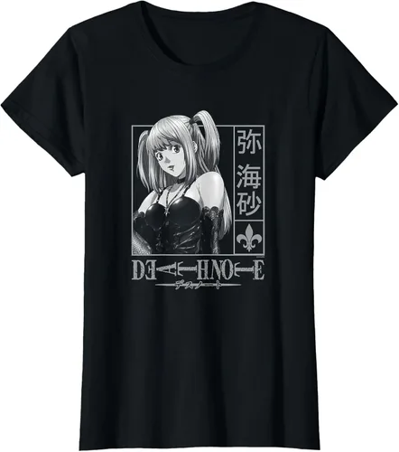 Vista 33 de Death Note Camiseta de anime Misa Kanji Frame Negro