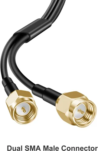 Vista 4 de 2x2 MIMO Omnidireccional de perfil bajo 4G LTE 5G Antena externa SMA Macho Conector con cable de 10 pies para aumentar el rendimiento de enrutadores