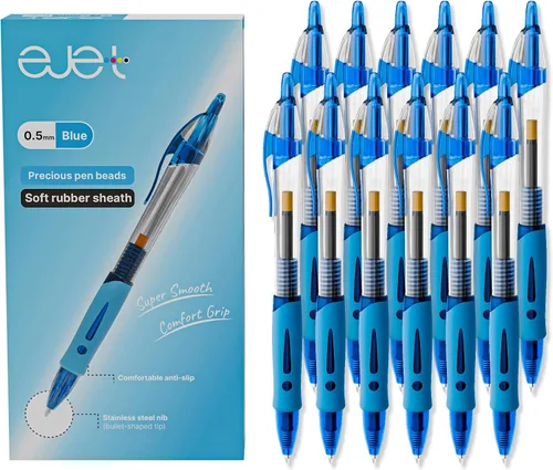 Vista 7 de ejet Paquete de 12 bolígrafos de gel negros de línea fina de 0.020 in – Bolígrafos de gel retráctiles para una escritura suave Ideal