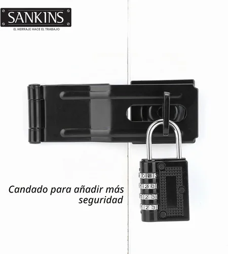 Vista 5 de Cerrojos giratorios de seguridad de 4.5 pulgadas con perilla giratoria, color negro, 1 unidad