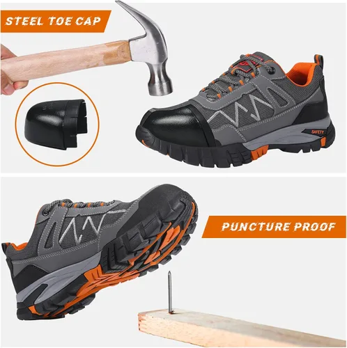 Vista 2 de BDETIBAYE Steel Toe Sneakers Comfortable Safety Shoes for Men Steel Toe Shoes for Women Non Slip Construction Work Shoes