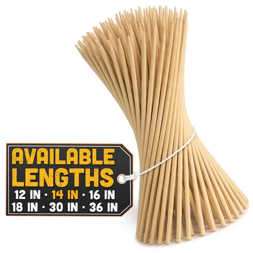 Vista 19 de 100 pinchos de madera de 12 pulgadas, palitos de bambú para aperitivos