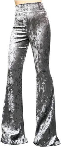Vista 134 de ShopMyTrend - Pantalones de yoga largos con piernas anchas y acampanadas estilo palazzo, con cintura alta, para mujer