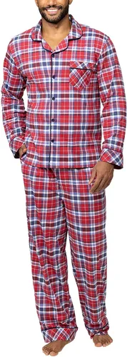 Vista 18 de PajamaGram Conjunto de pijama para hombre, clásico, 100% algodón Negro