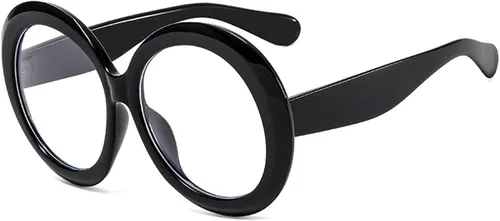Vista 4 de willochra Lentes de lectura redondos de gran tamaño estilo Oprah con bisagra de resorte para computadora con bloqueo de luz azul para mujeres y Negro