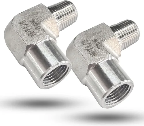 Vista 13 de 2 piezas de codo de calle de 90 grados, adaptador de codo de barra forjada de acero inoxidable 304, accesorios de tubería de alta resistencia