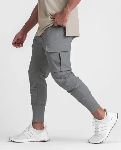 Vista 3 de Surenow Pantalones deportivos para correr para hombre, ligeros, delgados, de secado rápido, cónicos, para senderismo, pantalones deportivos